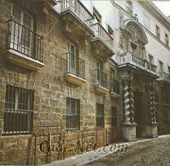 Cadiz:La calle Juan de Andas, hoy Cristóbal Colón, por donde pasaba la custodia del Corpus