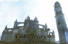 Cadiz:Catedral de Jerez y torre campanario.