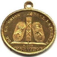 Cadiz:Medalla acuñada en Cádiz en 1820. La leyenda reza: 