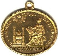 Cadiz:Medalla acuñada en Cádiz en 1820, dedicada a los Constitucionales. La leyenda es la siguiente: 