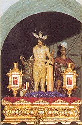 Cadiz:Cristo amarrado a la columna. Hermandad de la Santa Vera-Cruz (Los Blancos)