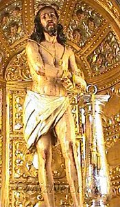 Cadiz:El Cristo atado a la columna de plata recibe culto en la Iglesia de San Antonio